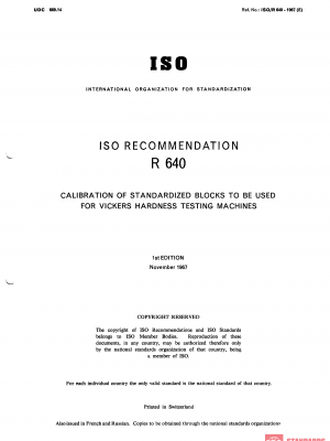 ISO/R 640:1967 PDF