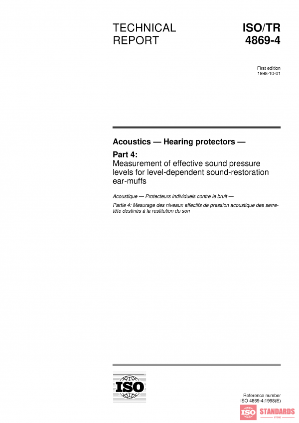 ISO/TR 4869-4:1998 PDF