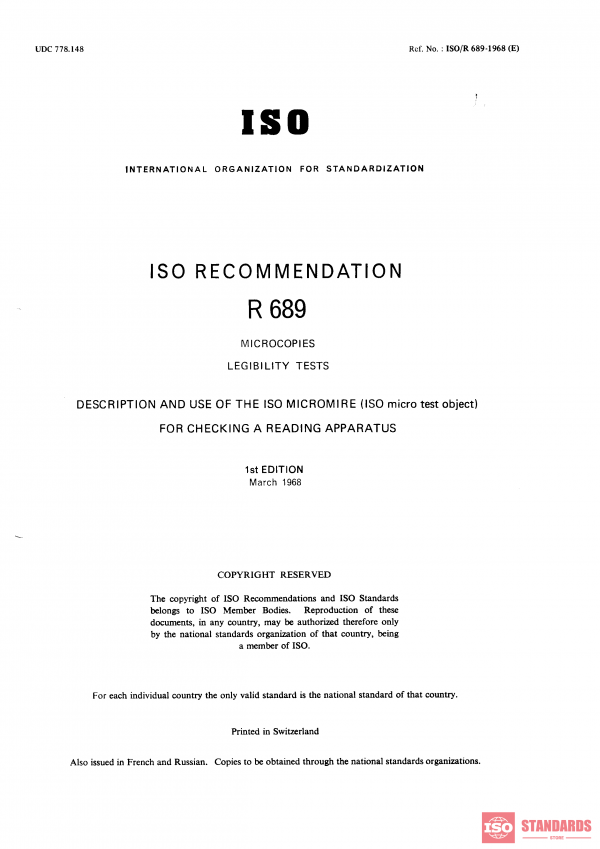 ISO/R 689:1968 PDF
