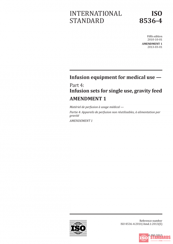 ISO 8536-4:2010/Amd 1:2013 PDF