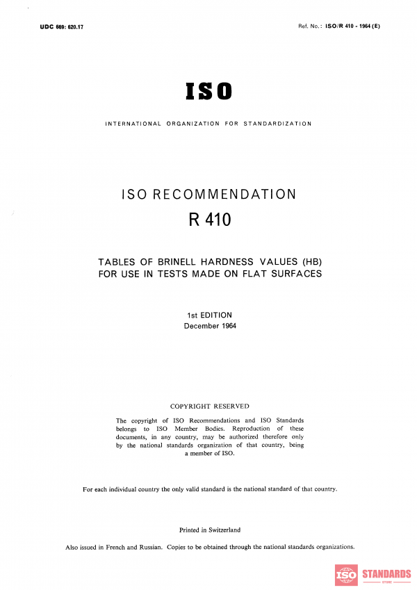 ISO/R 410:1964 PDF