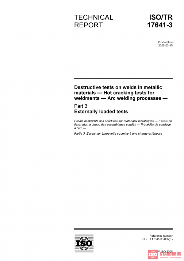 ISO/TR 17641-3:2005 PDF