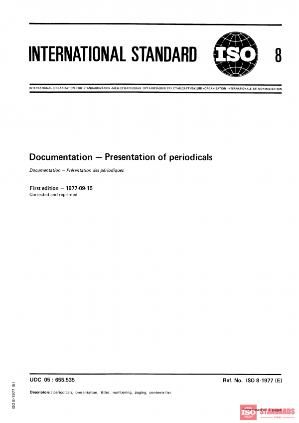 ISO 8:1977 PDF