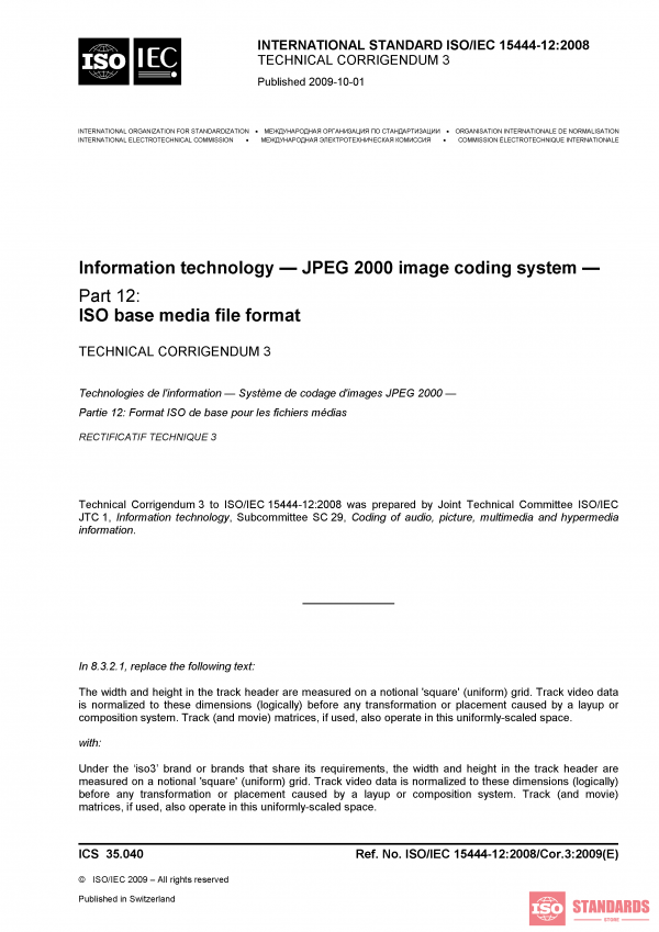 ISO/IEC 15444-12:2008/COR3:2009 PDF