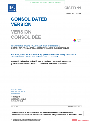 CISPR 11 Amd 1: 2016 CSV ed 6.1:2016 PDF