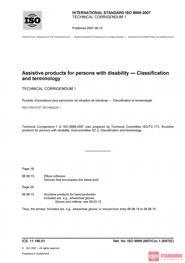 ISO 9999:2007/Cor 1:2007 PDF