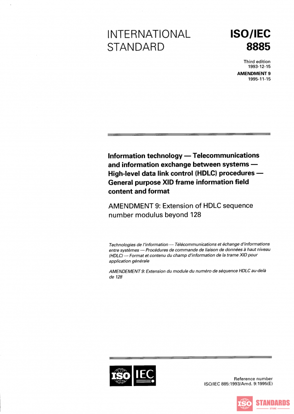 ISO/IEC 8885:1993/Amd 9:1995 PDF