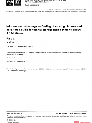 ISO/IEC 11172-2:1993/Cor 1:1996 PDF