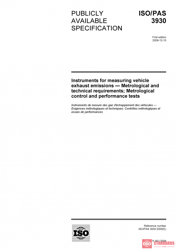 ISO/PAS 3930:2009 PDF