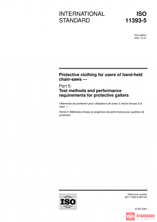 ISO 11393-5:2001 PDF