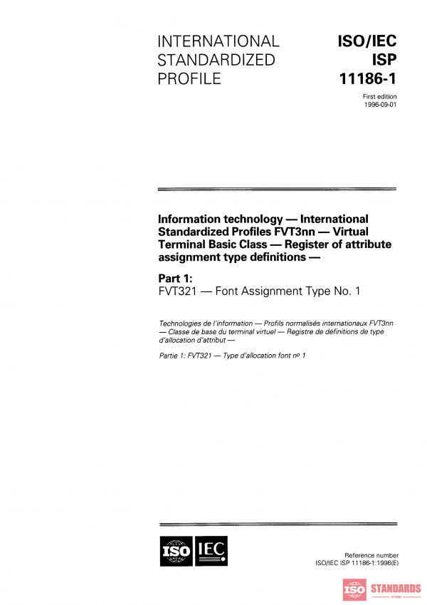 ISO/IEC ISP 11186-1:1996 PDF