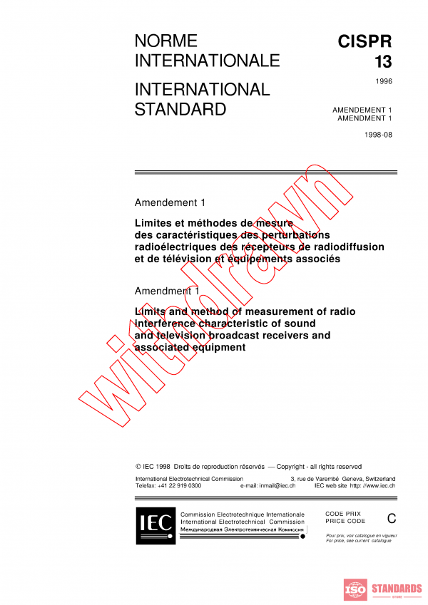 CISPR 13:1996/AMD1:1998 PDF