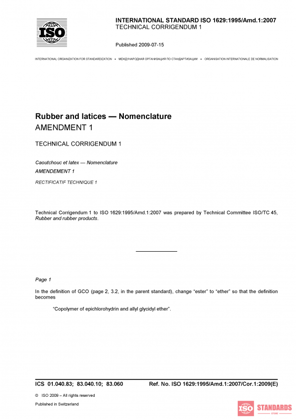 ISO 1629:1995/Amd 1:2007/Cor 1:2009 PDF