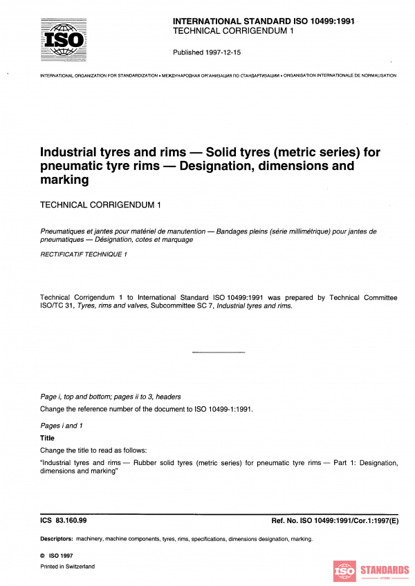 ISO 10499-1:1991/Cor 1:1997 PDF