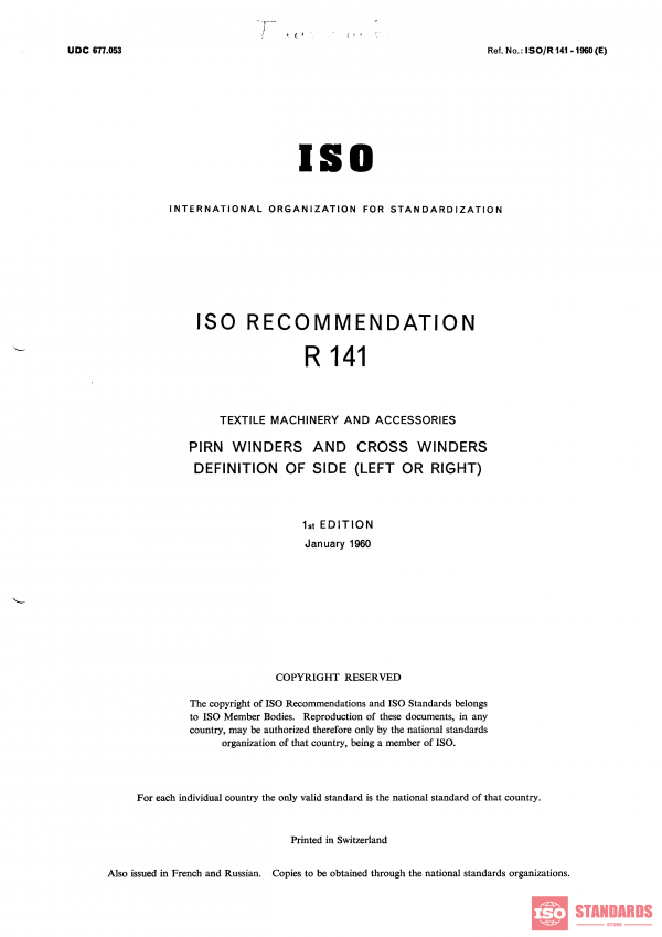 ISO/R 141:1960 PDF
