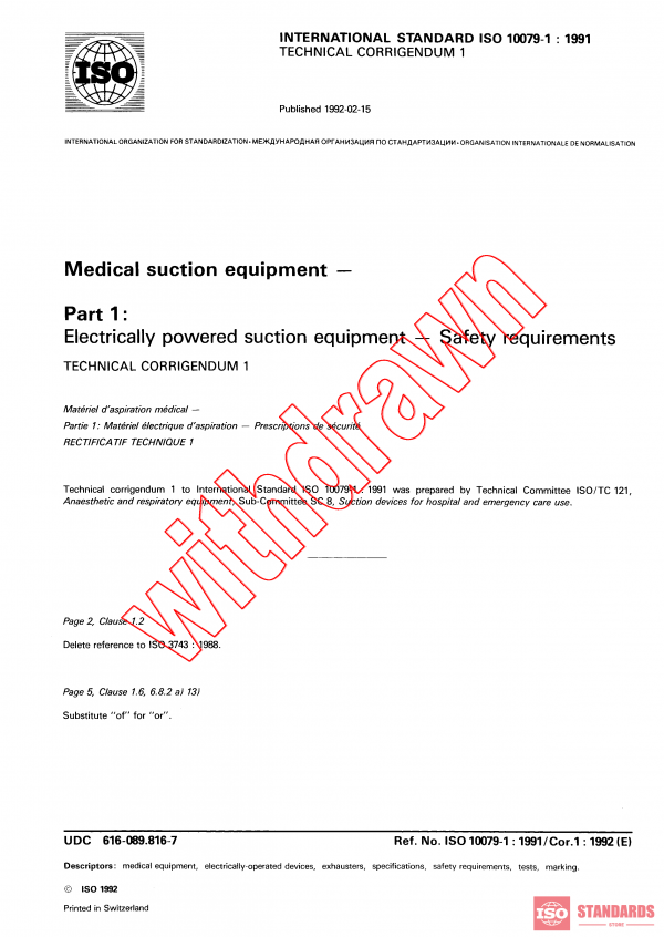 ISO 10079-1:1991/COR1:1992 PDF
