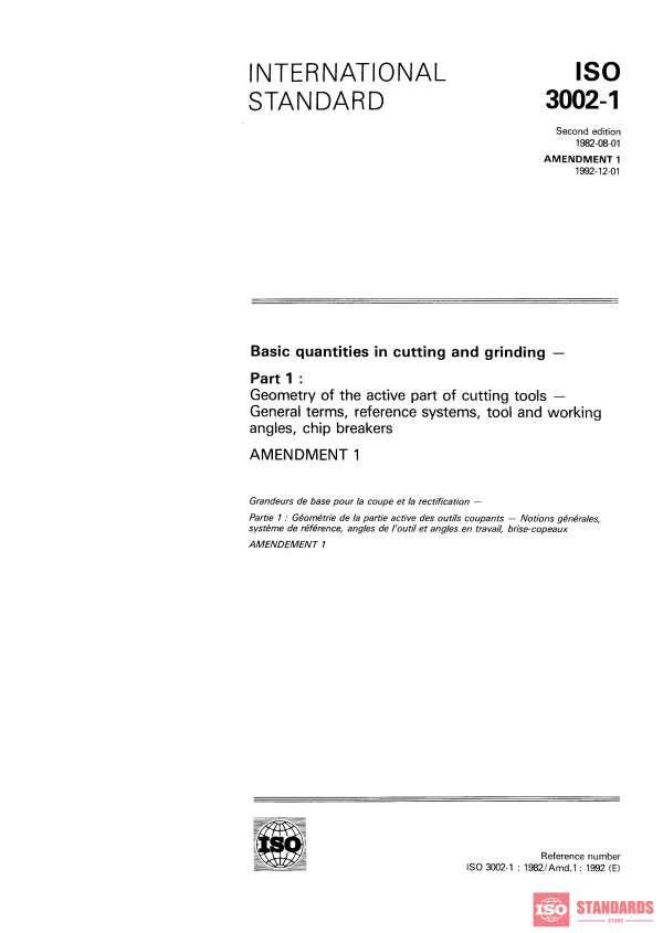 ISO 3002-1:1982/Amd 1:1992 PDF