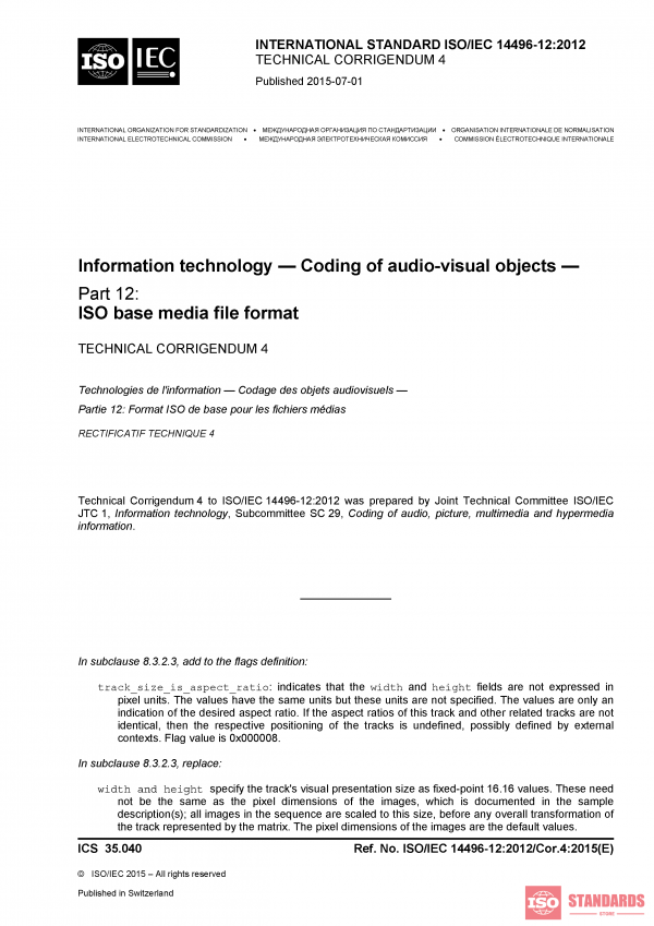 ISO/IEC 14496-12:2012/Cor 4:2015 PDF