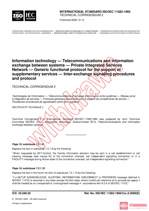 ISO/IEC 11582:1995/COR2:2000 PDF
