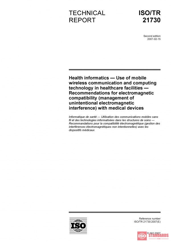 ISO/TR 21730:2007 PDF