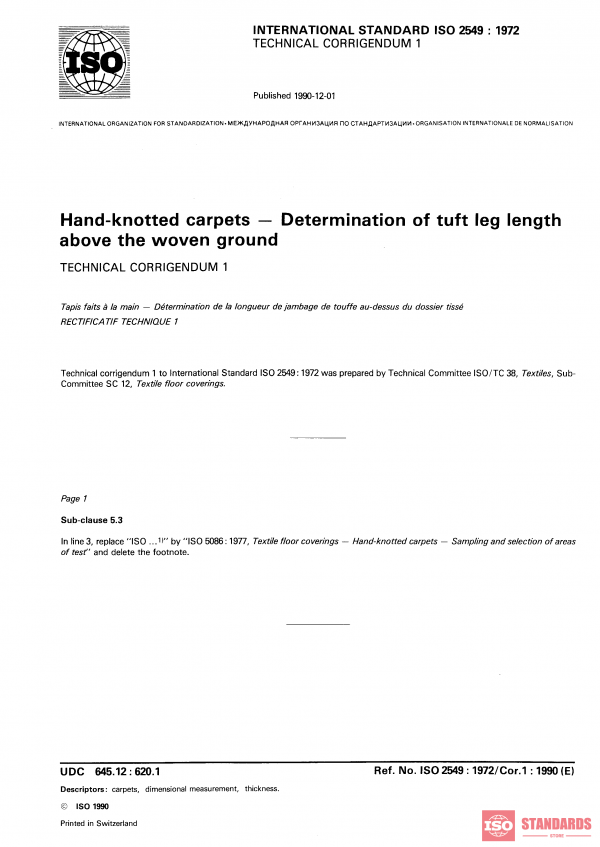 ISO 2549:1972/Cor 1:1990 PDF