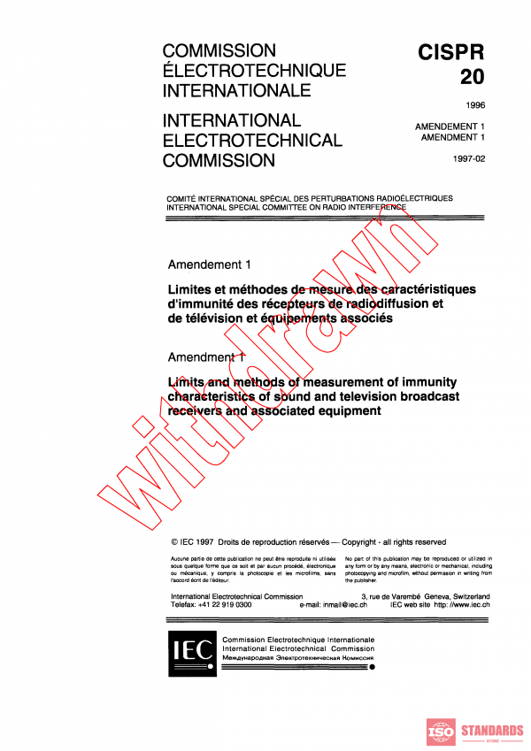 CISPR 20:1996/AMD1:1997 PDF