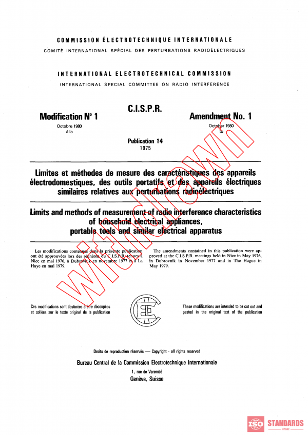 CISPR 14:1975/AMD1:1980 PDF