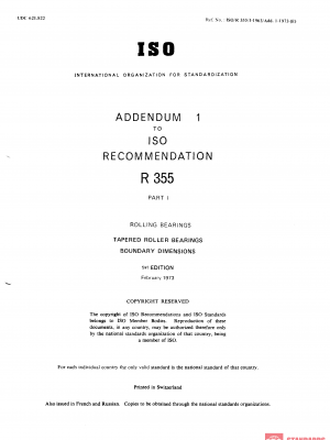 ISO/R 355-1:1963/Add 1 PDF