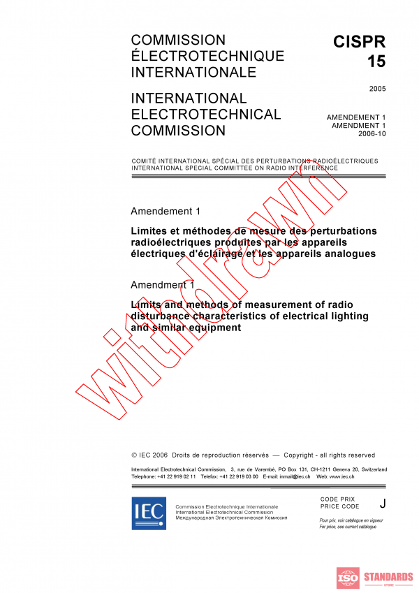 CISPR 15:2005/AMD1:2006 PDF