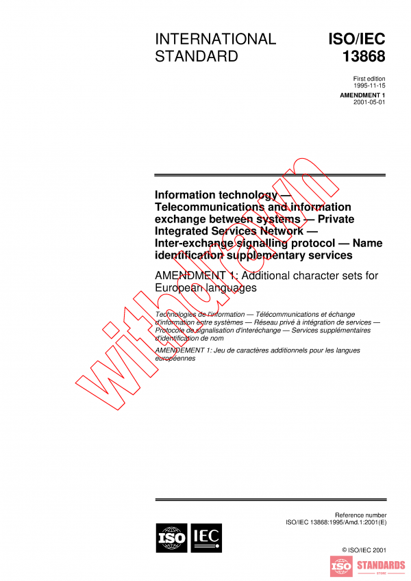 ISO/IEC 13868:1995/AMD1:2001 PDF