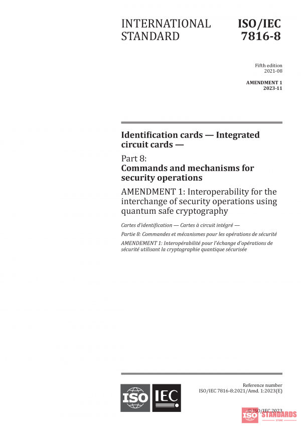 ISO/IEC 7816-8:2021/Amd 1:2023 PDF