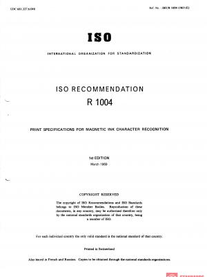 ISO/R 1004:1969 PDF