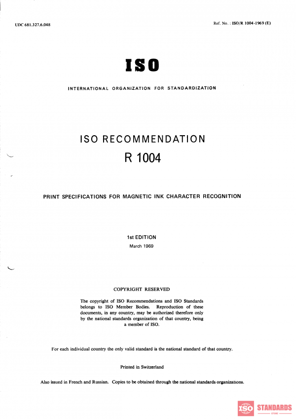 ISO/R 1004:1969 PDF