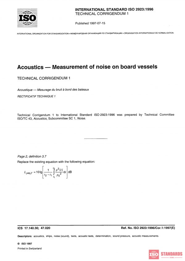 ISO 2923:1996/Cor 1:1997 PDF