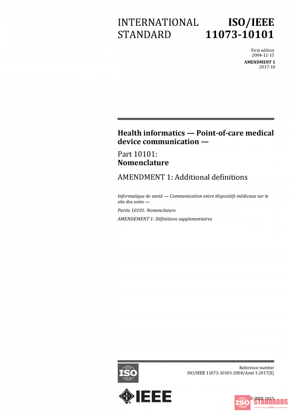 ISO/IEEE 11073-10101:2004/Amd 1:2017 PDF