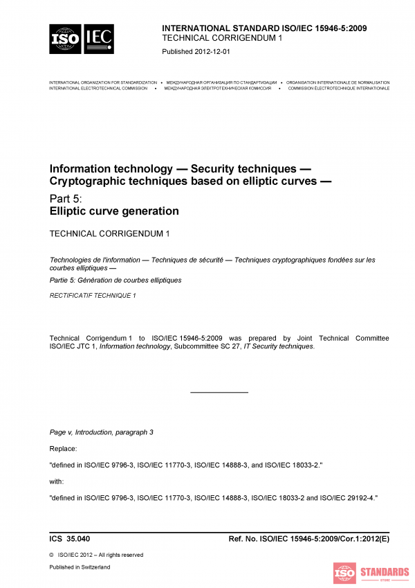 ISO/IEC 15946-5:2009/COR1:2012 PDF