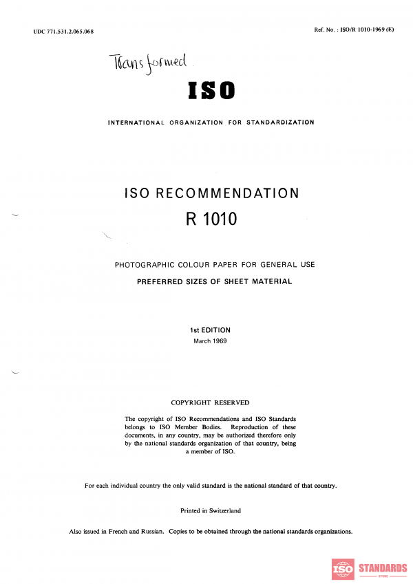 ISO/R 1010:1969 PDF