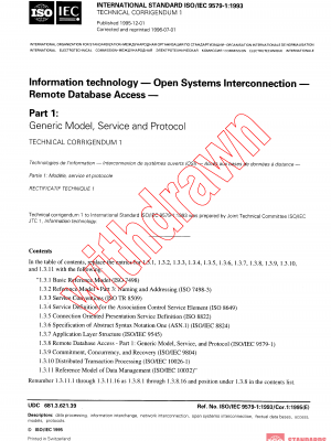 ISO/IEC 9579-1:1993/COR1:1995 PDF