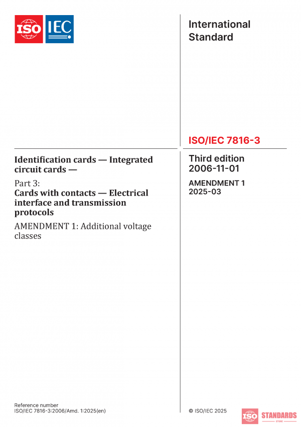 ISO/IEC 7816-3:2006/AMD1:2025 PDF