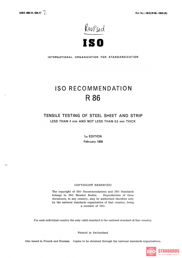 ISO/R 86:1959 PDF