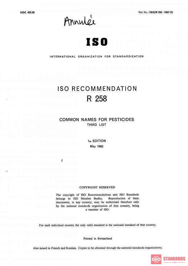 ISO/R 258:1962 PDF