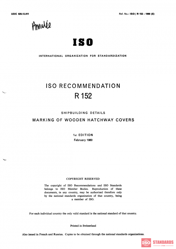 ISO/R 152:1960 PDF