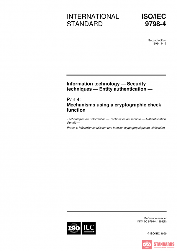 ISO/IEC 9798-4:1999 PDF