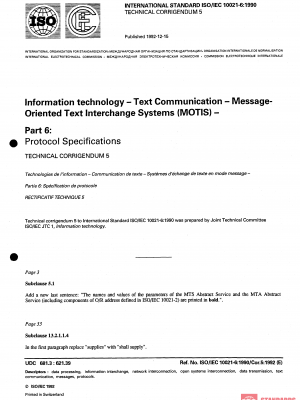 ISO/IEC 10021-6:1990/Cor 5:1992 PDF
