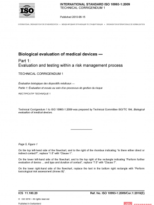 ISO 10993-1:2009/Cor 1:2010 PDF