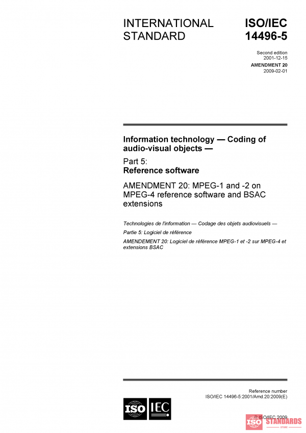 ISO/IEC 14496-5:2001/Amd 20:2009 PDF
