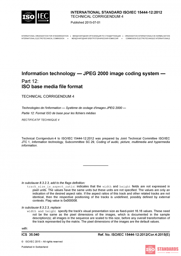 ISO/IEC 15444-12:2012/Cor 4:2015 PDF