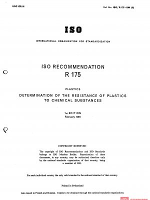 ISO/R 175:1961 PDF