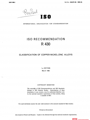 ISO/R 430:1965 PDF