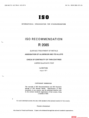 ISO/R 2085:1971 PDF
